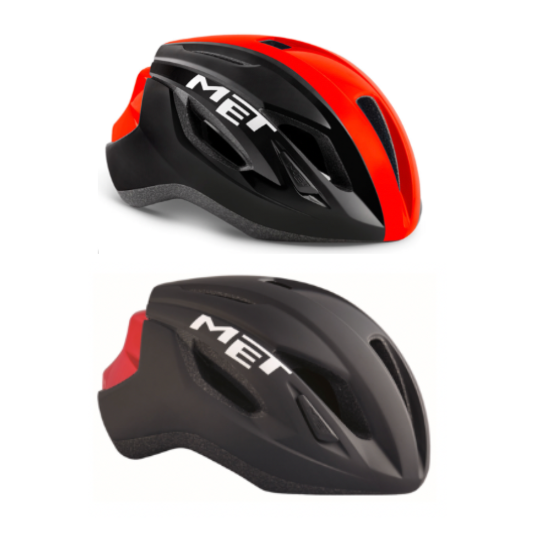 MET Strale Road Bike Helmet - Black/Red Small