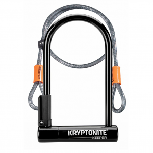 Kryptonite Keeper 12 STD Lock with 4 foot Kryptoflex Cable Sold Secure Silver