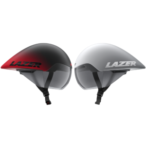 Lazer Volante KinetiCore Cycling Aero TT Helmet Matte Black Red / White Silver