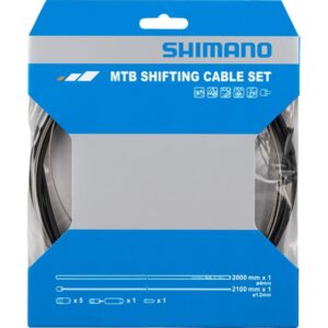 Shimano MTB Gear Cable Set For Rear Only Stainless Steel Inner Black