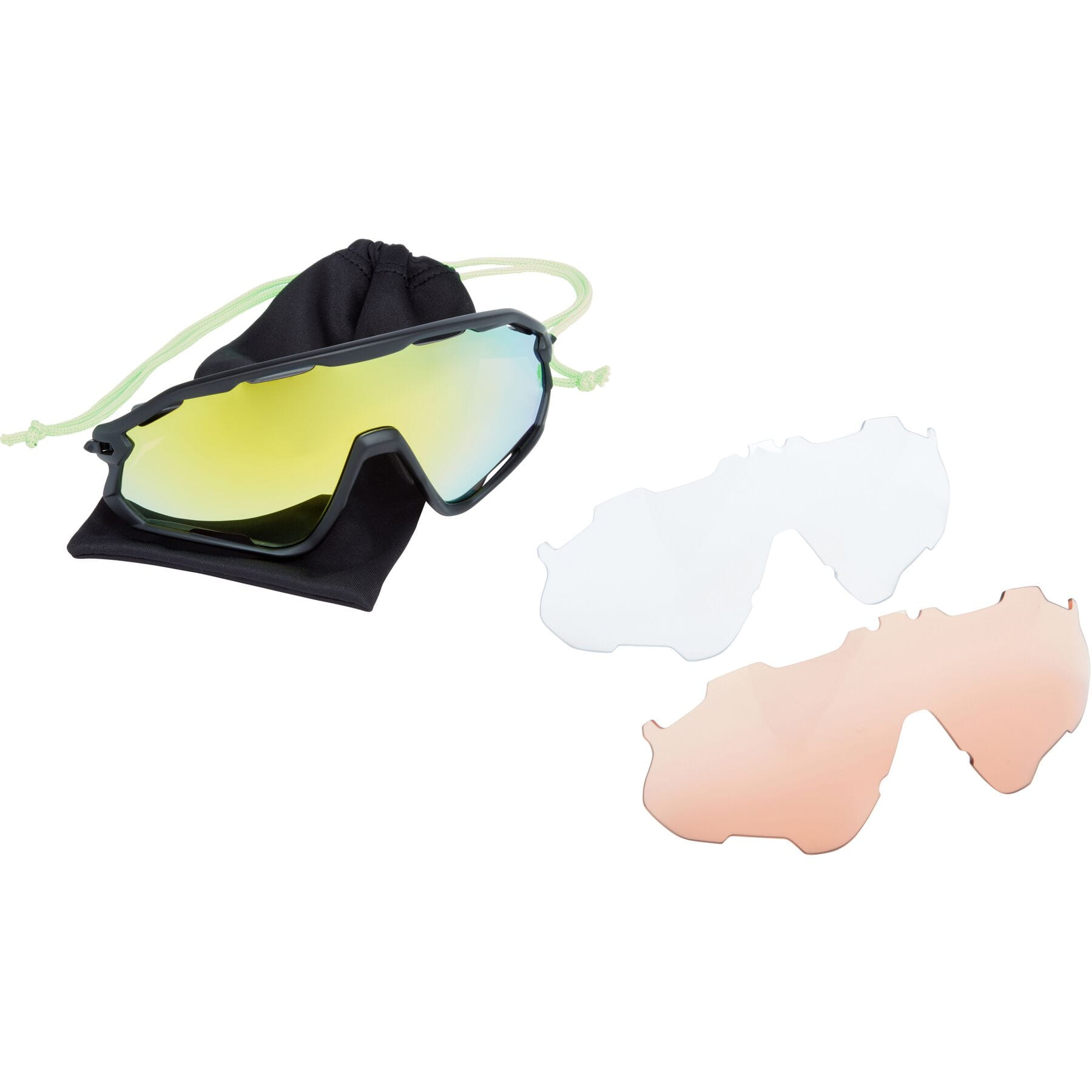 Madison Code Breaker Sunglasses Matt Black with 3 Pack of Lenses - Bronze Mirror /Amber /Clear - Image 6