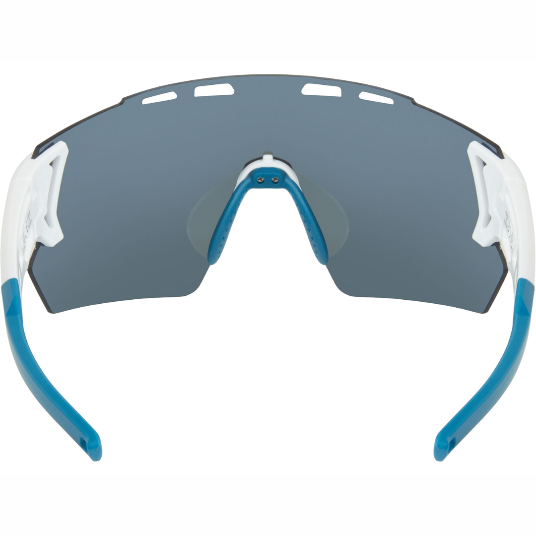 Madison Stealth Gloss White Cycling Sunglasses - Blue Mirror Lens - Image 3