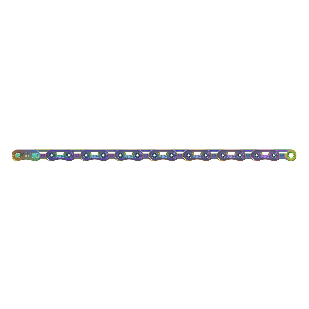 SRAM Chain Red E1 Flattop W/Powerlock 12 Speed - Rainbow - 114 links