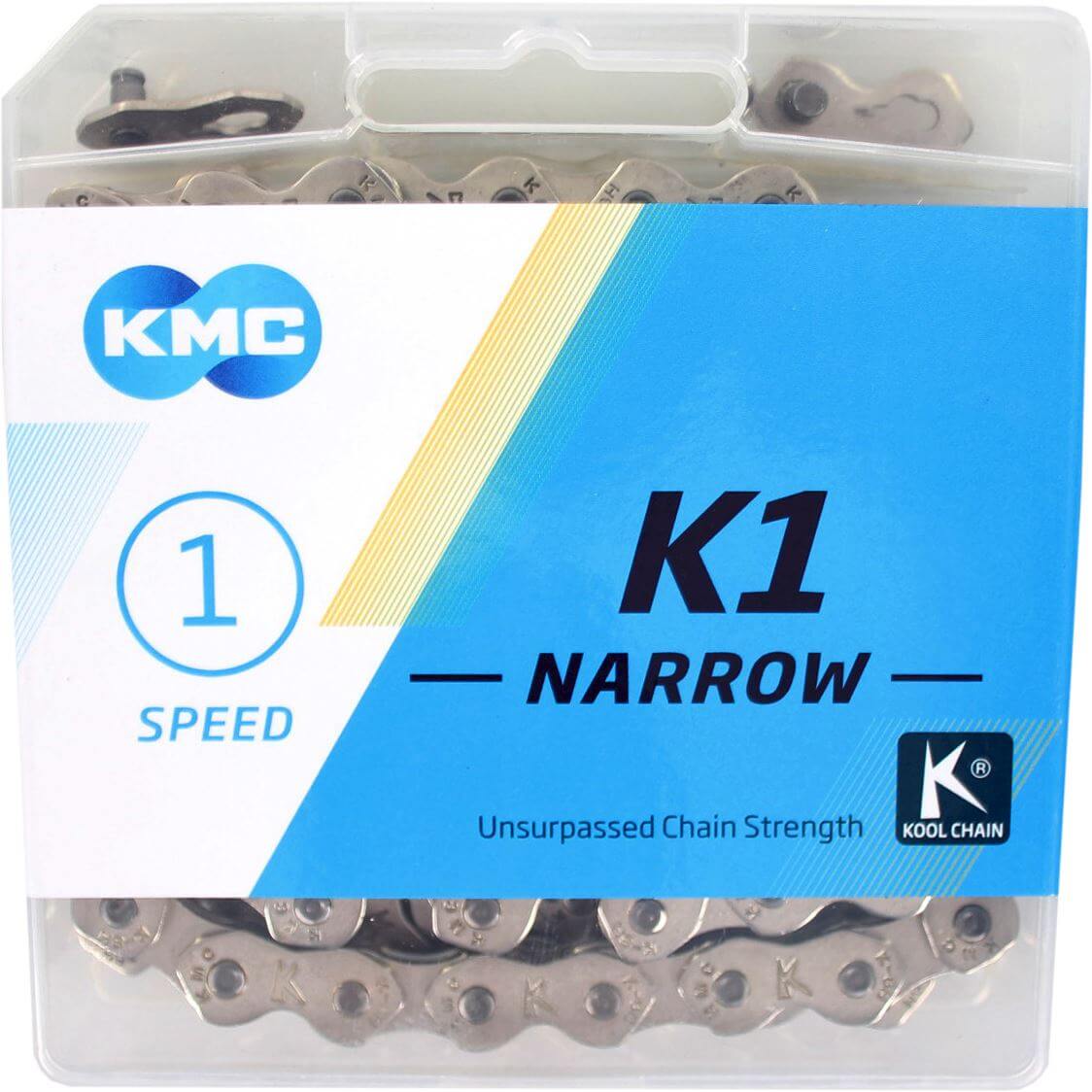 KMC K1 Narrow Bicycle Cycle Bike Chain Silver - 100 Links