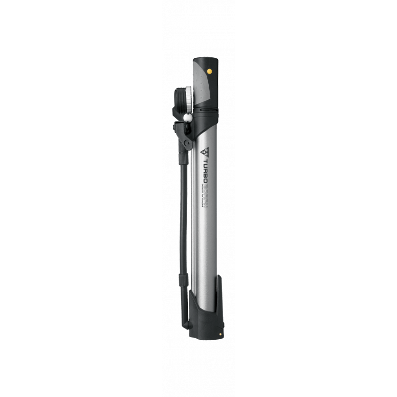 Topeak Turbo Morph Mini Floor Pump with Gauge, Silver / Black