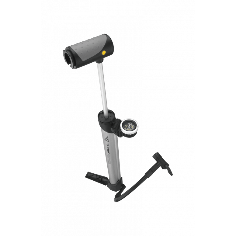 Alternative view of Topeak Turbo Morph Mini Floor Pump with Gauge, Silver / Black