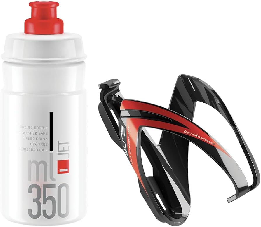 Elite Ceo Jet youth bottle kit includes cage and 350 ml bottle red
