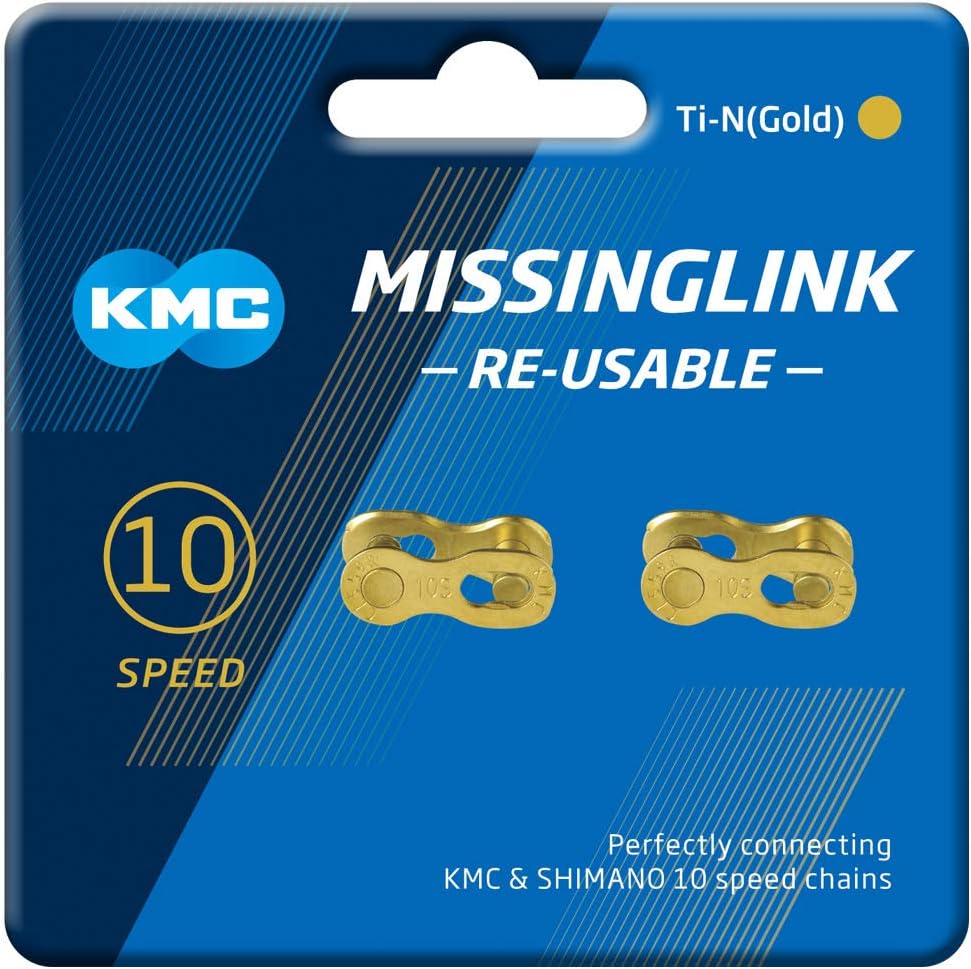2 x Pairs KMC Missing Link For 10 Speed Chains Ti-N Gold Fit Shimano