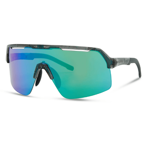 Madison Crypto Air Crystal Gloss Smoke Green Splatter Sunglasses - 3 Lens pack - Green / Amber / Clear