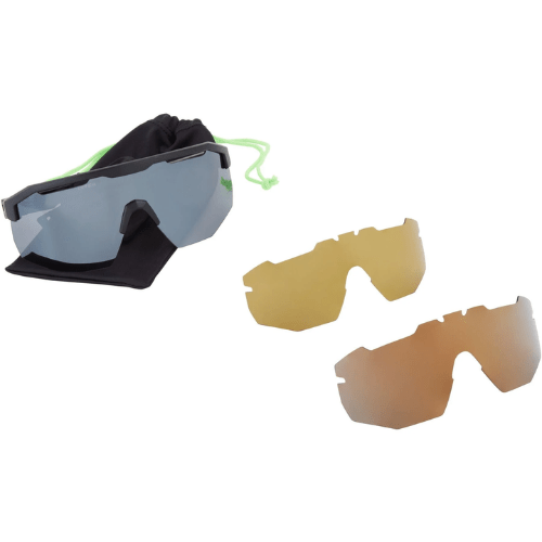 Madison Crypto Dark Tortoiseshell Sunglasses - 3 Lens Pack - Green Mirror / Amber / Clear - Image 6