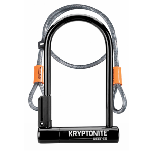 Kryptonite Keeper 12 STD Lock with 4 foot Kryptoflex Cable Sold Secure Silver
