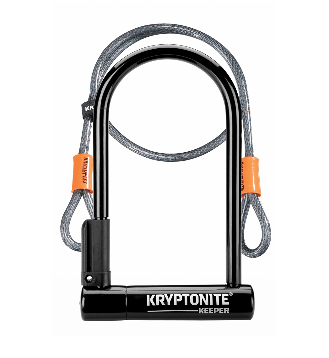 Kryptonite Keeper 12 STD Lock with 4 foot Kryptoflex Cable Sold Secure Silver