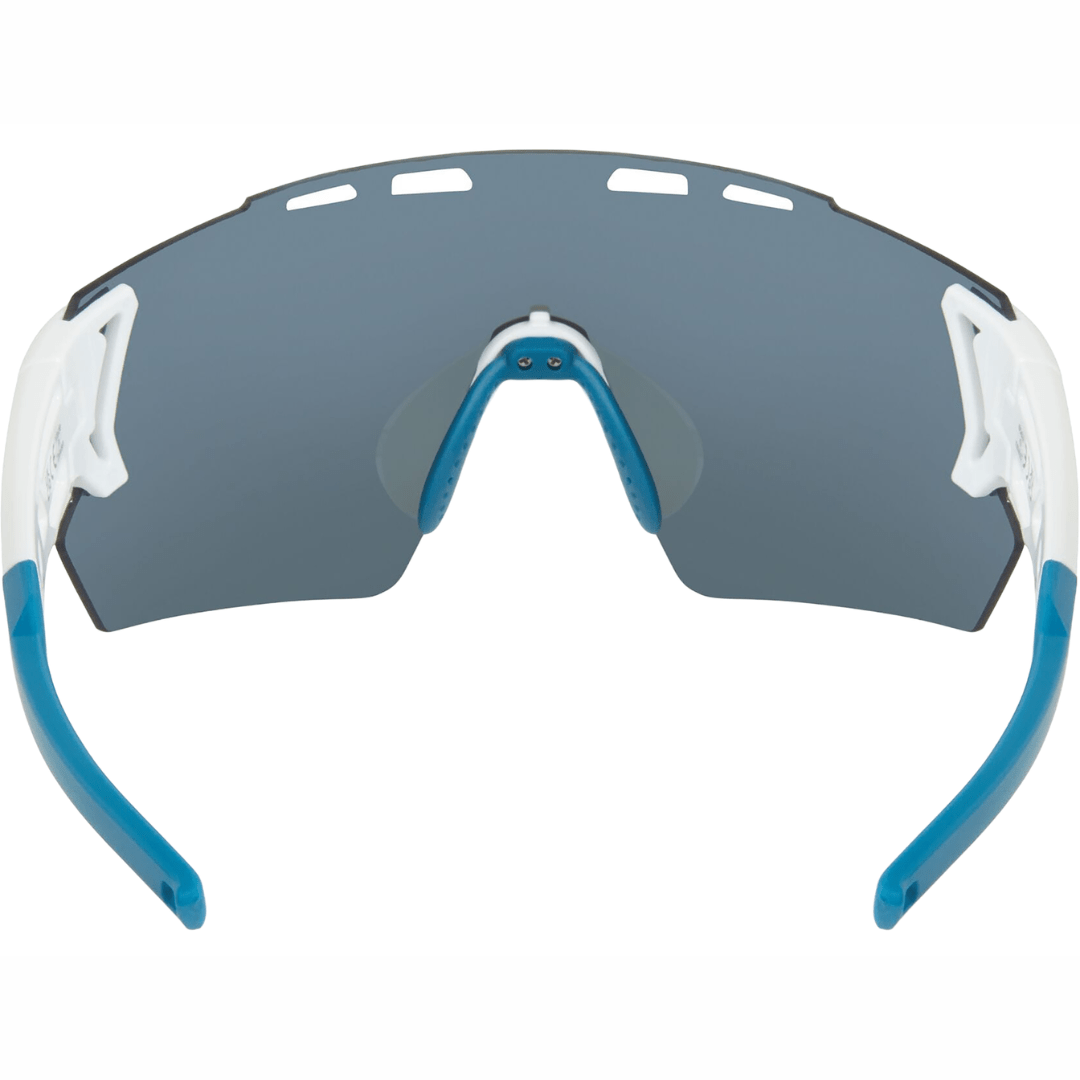 Madison Stealth Gloss White Cycling Sunglasses - Blue Mirror Lens - Image 3