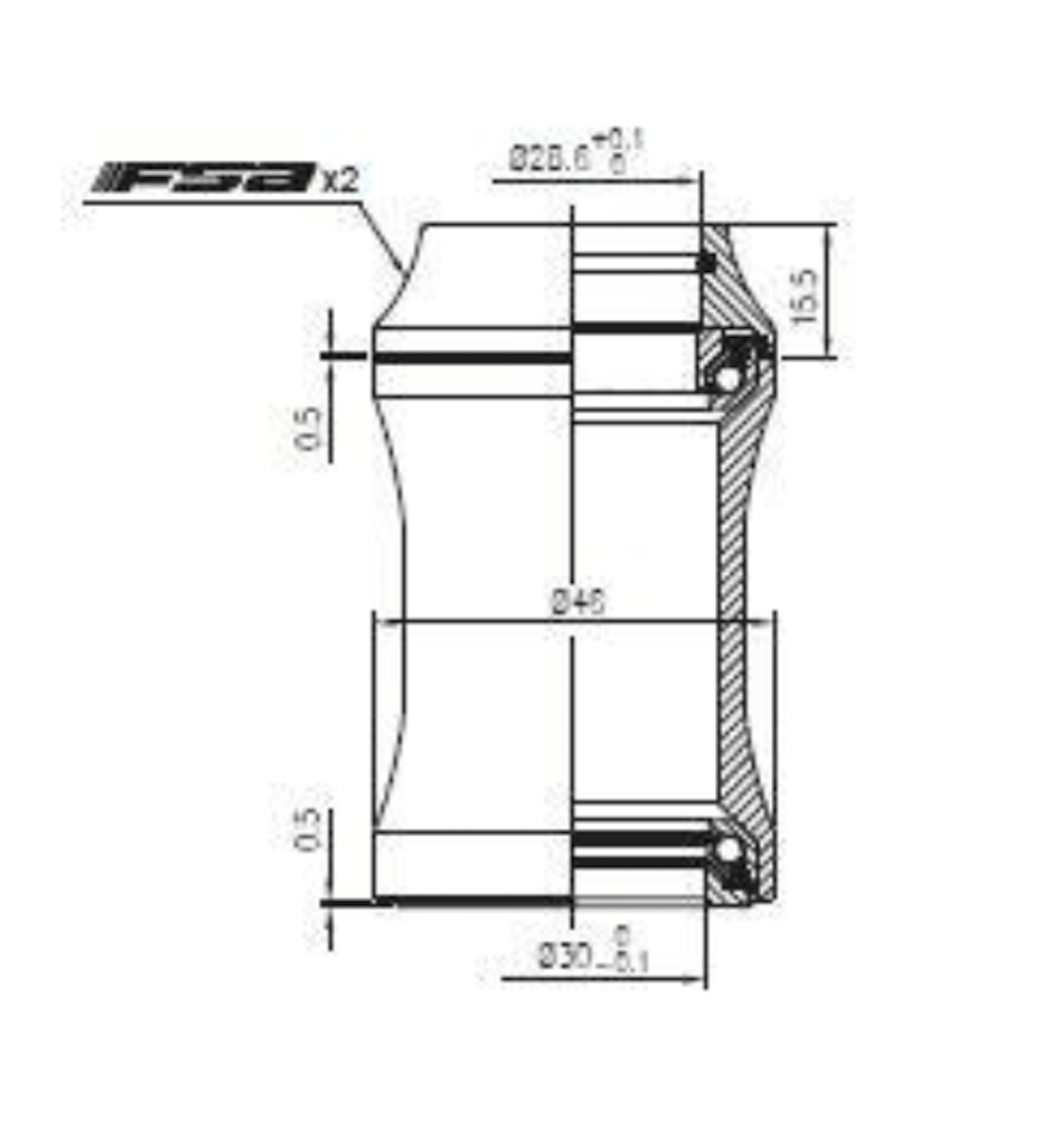 FSA Orbit CE No.8B 8mm Cycling Headset - Image 2