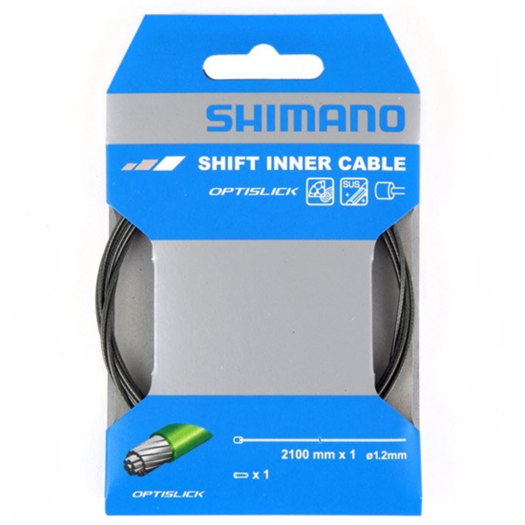Shimano OPTISLICK Road / MTB Coated Gear Inner Cable 1.2mm x 2100mm - Single