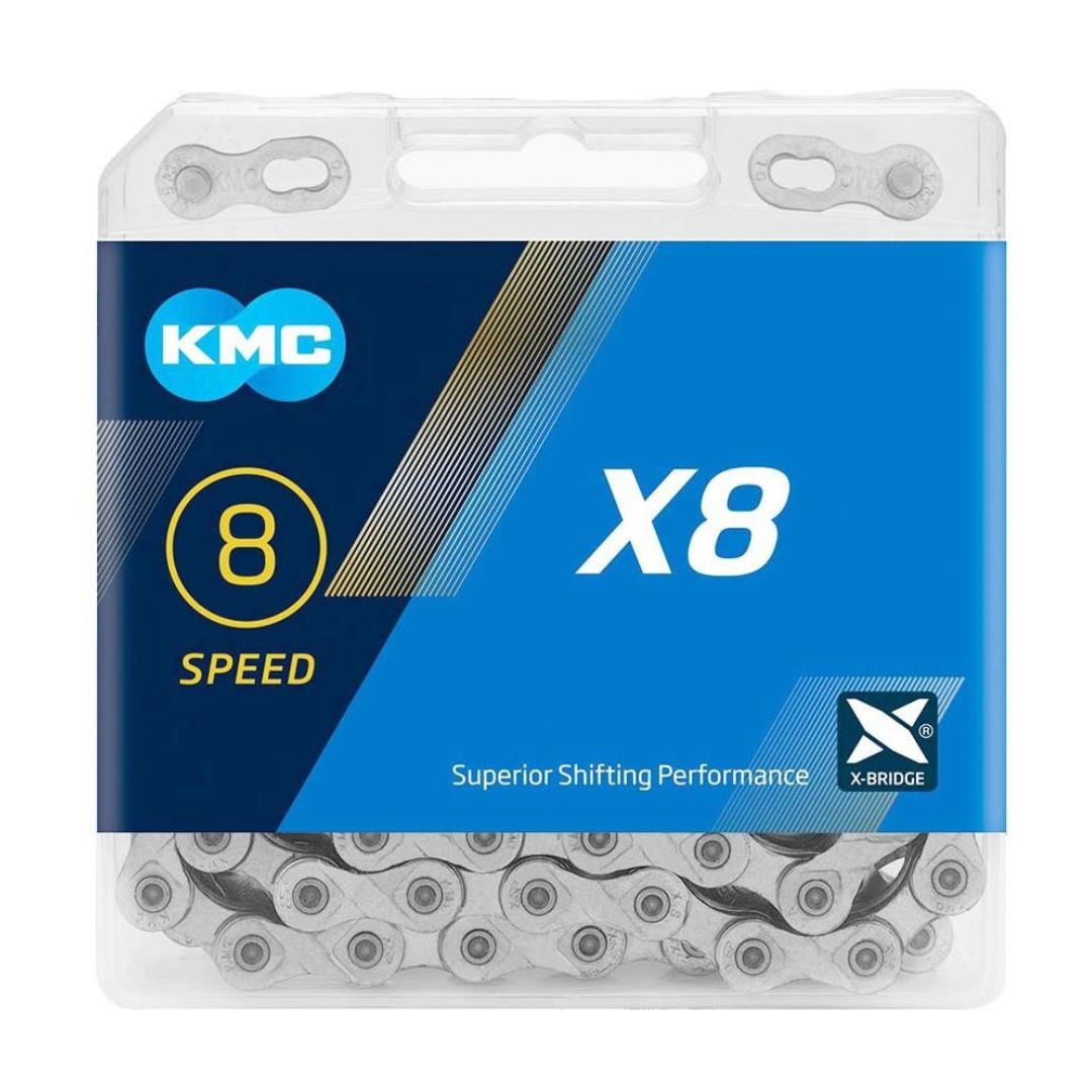 KMC X8 8 Speed Silver Chain