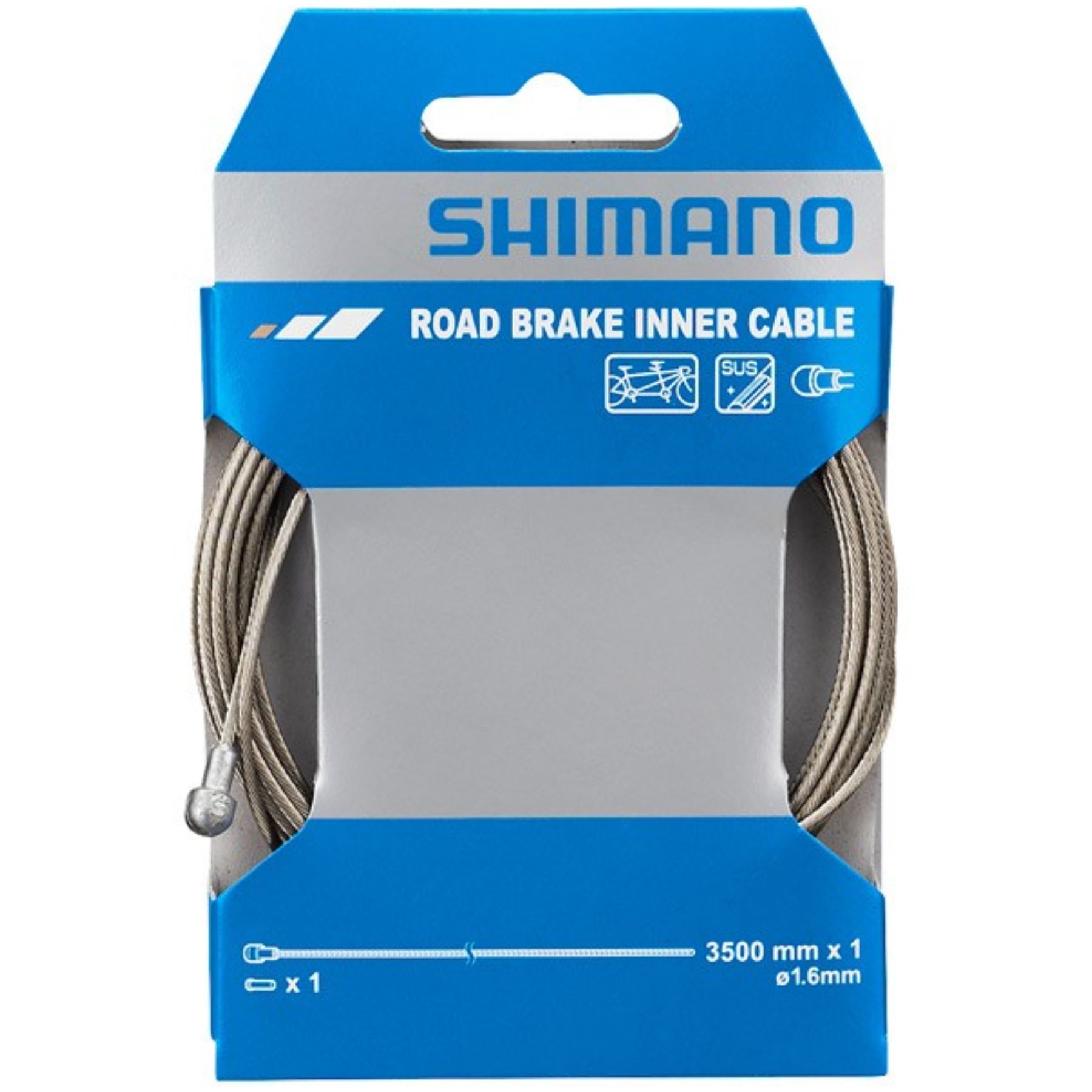Shimano Road Tandem Stainless Steel Inner Brake Cable 1.6 x 3500mm - Single