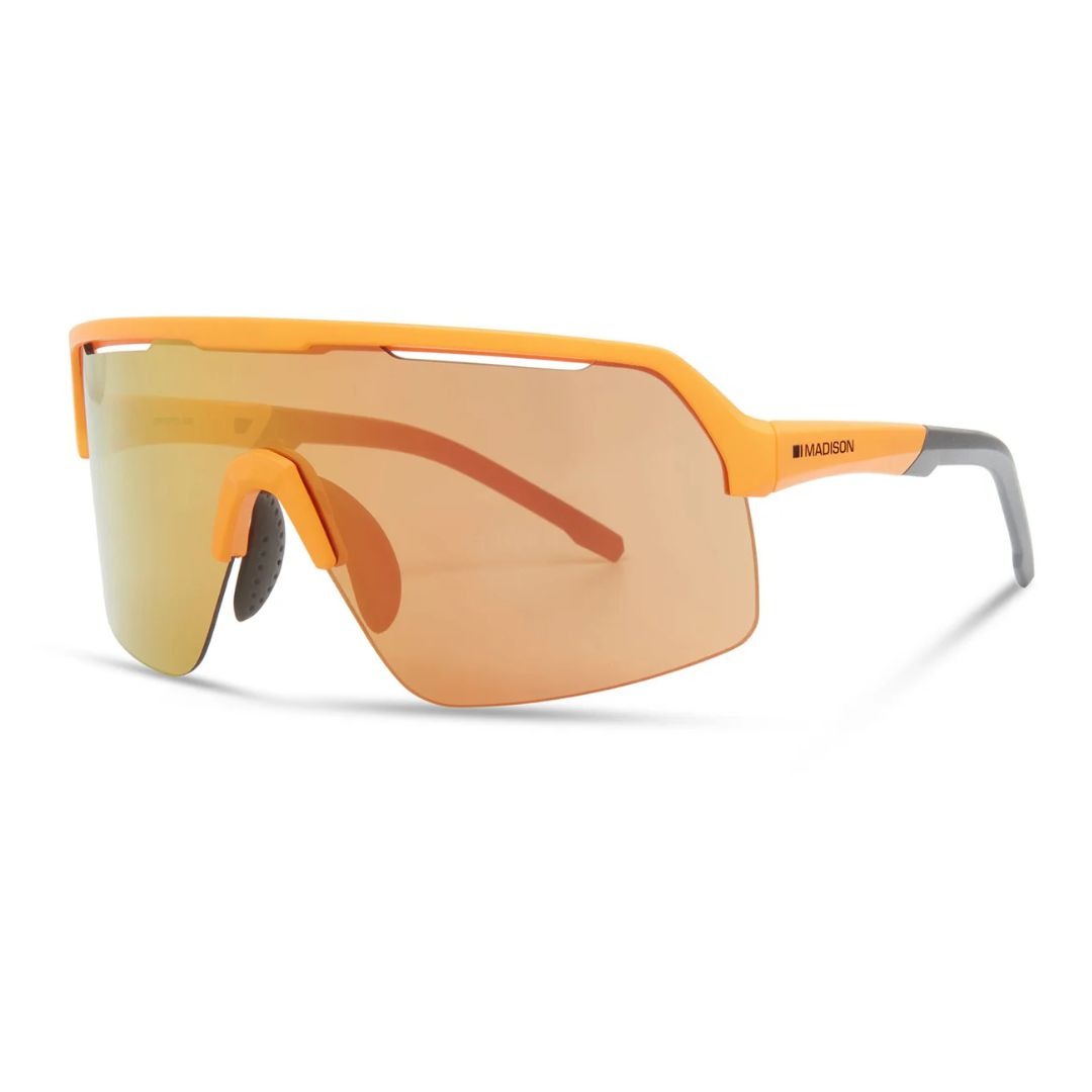 Madison Crypto Air Sunglasses Mango Orange 3 Pack with Fire Mirror, Amber and Clear Lens
