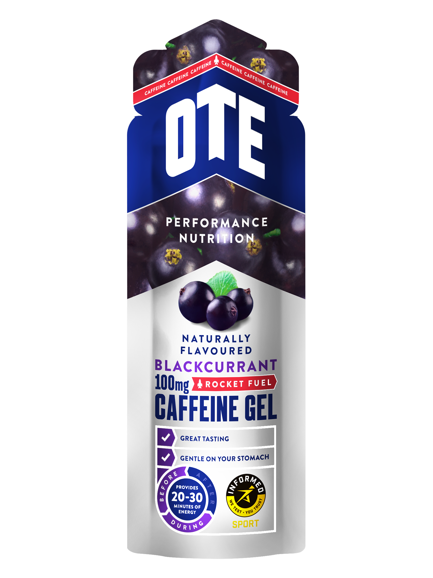 OTE Blackcurrant Caffeine Gels - 20 Pack - Image 2