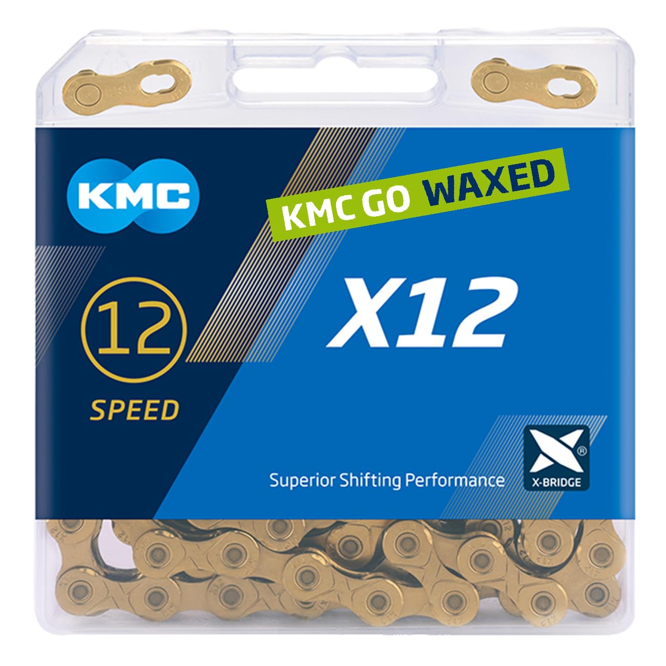 KMC X12 Pre-Waxed Gold 12 Speed Bike Chain -126L