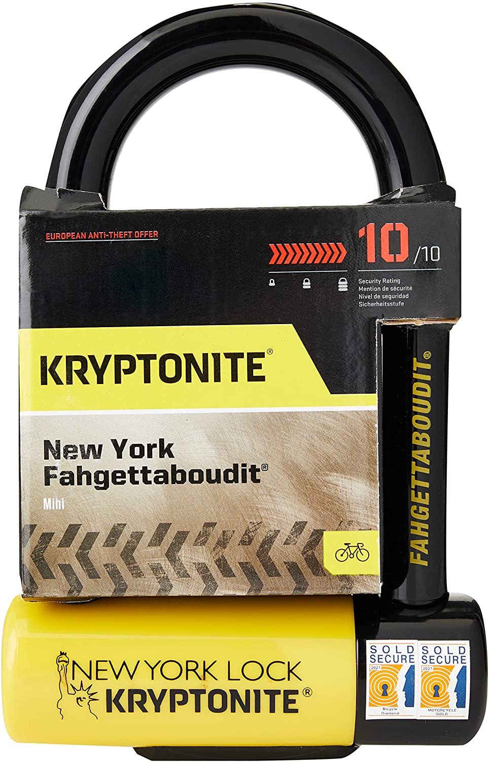 Kryptonite New York Fahgettaboudit U-Lock Sold Secure Diamond - Image 4