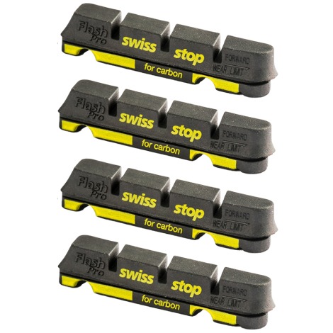 Swissstop Flash Pro Black Prince Carbon Rim Brake Pads for Shimano 4 Pack