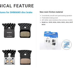 Alternative view of Shimano J05A-RF Resin Disc Brake Pads Alloy Back +Cooling Fins J03a Replacement