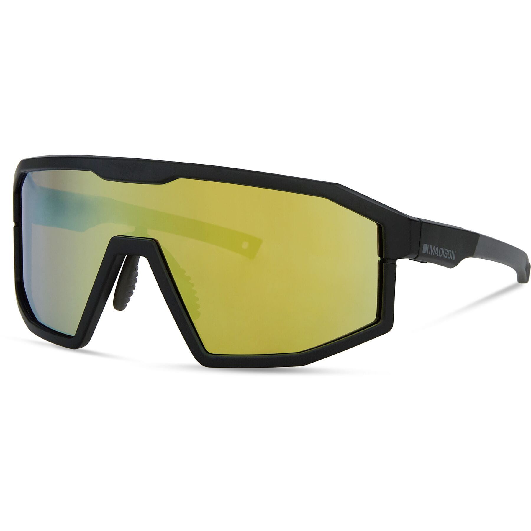 Madison Enigma Sunglasses in Matt Black with 3 Pack of Lenses - Bronze Mirror/ Amber and Clear