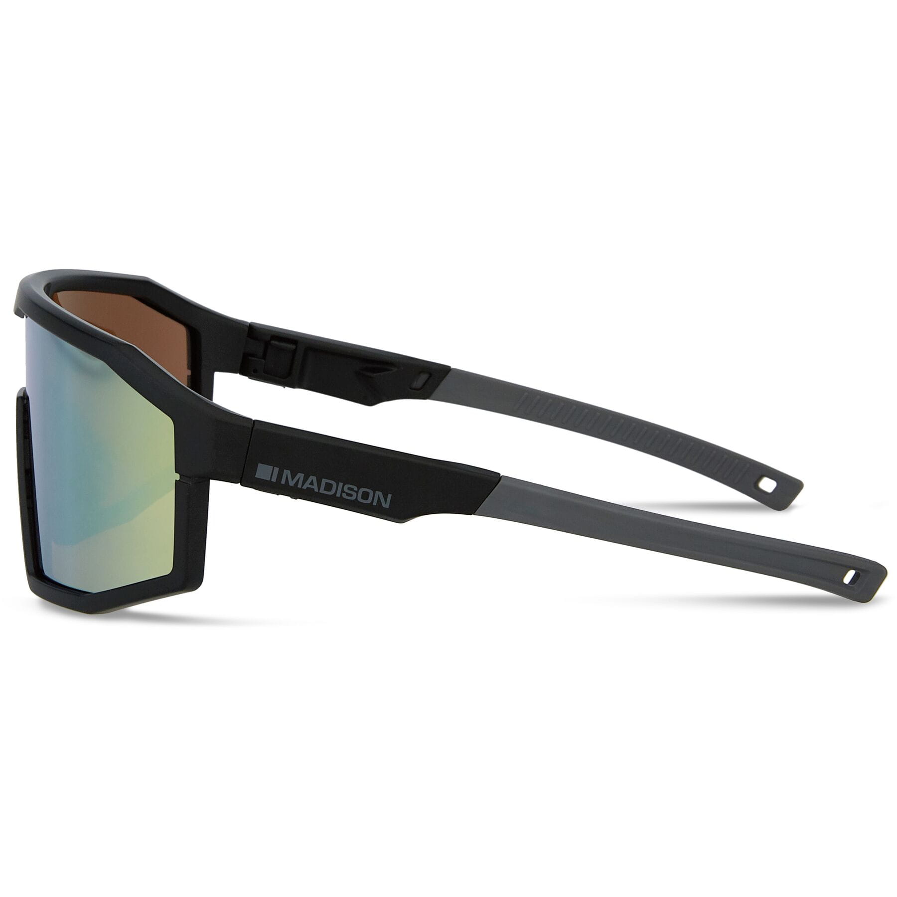 Alternative view of Madison Enigma Sunglasses in Matt Black with 3 Pack of Lenses - Bronze Mirror/ Amber and Clear