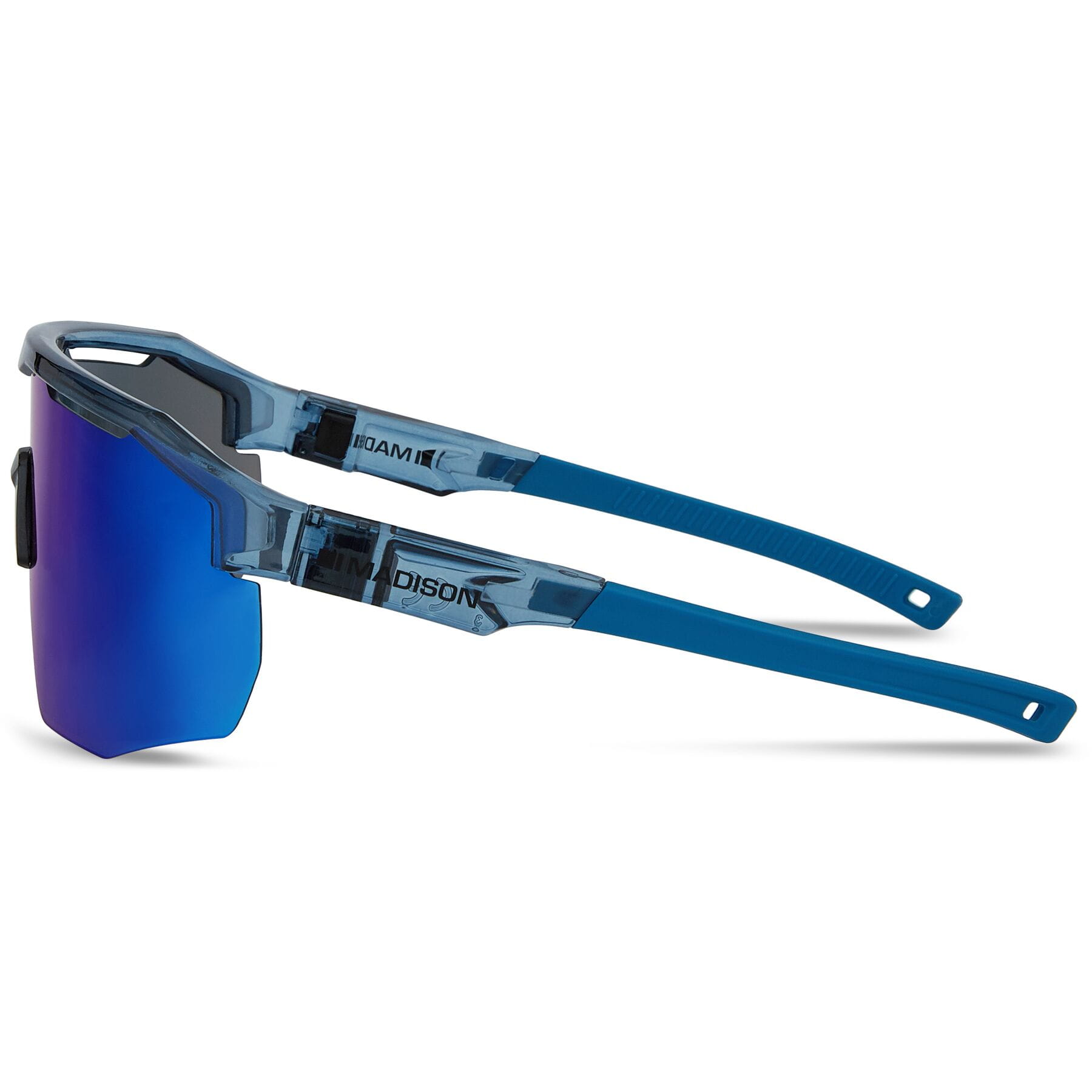Alternative view of Madison Cipher Sunglasses in Crystal Gloss Blue with 3 Pack of Lenses Blue mirror/ Amber and Clear