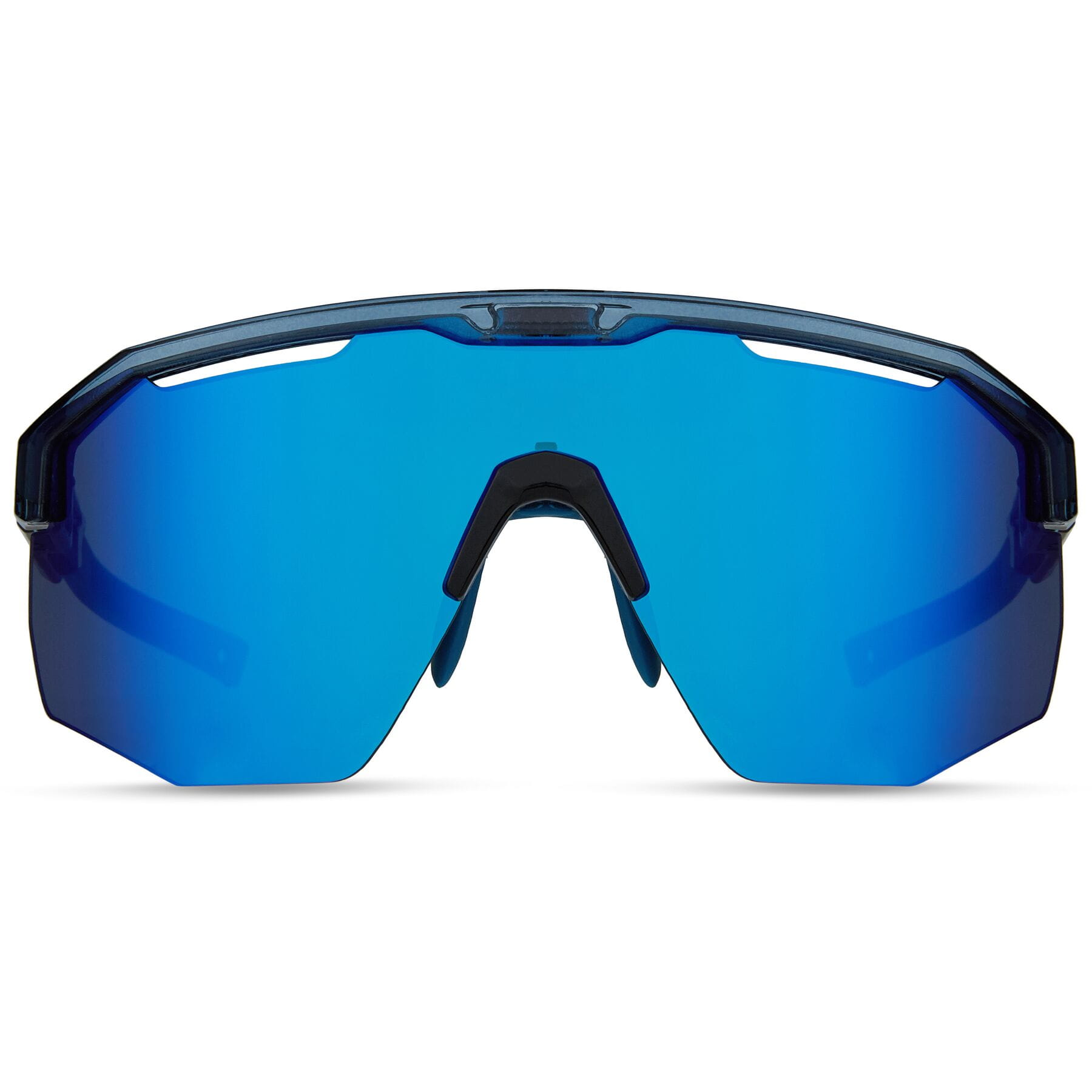 Madison Cipher Sunglasses in Crystal Gloss Blue with 3 Pack of Lenses Blue mirror/ Amber and Clear - Image 4