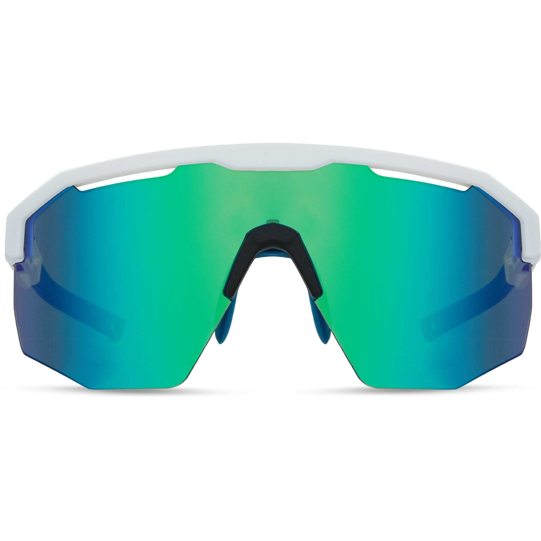 Madison Cipher Sunglasses - White with Green Mirror Lens - Image 4