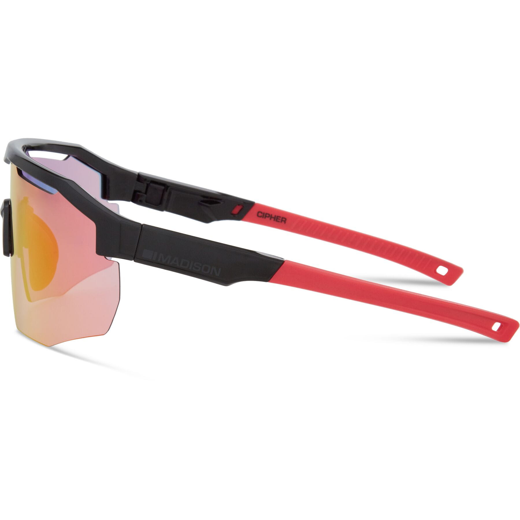 Alternative view of Madison Cipher Sunglasses in Gloss Black with Pink Rose Mirror