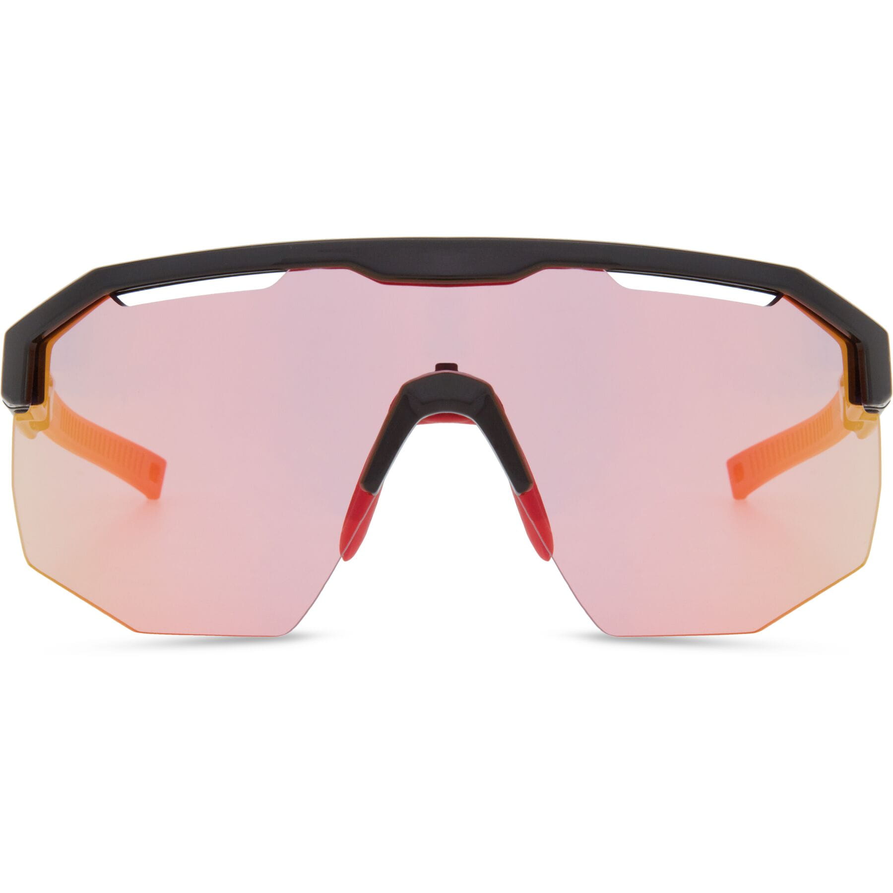 Madison Cipher Sunglasses in Gloss Black with Pink Rose Mirror - Image 4