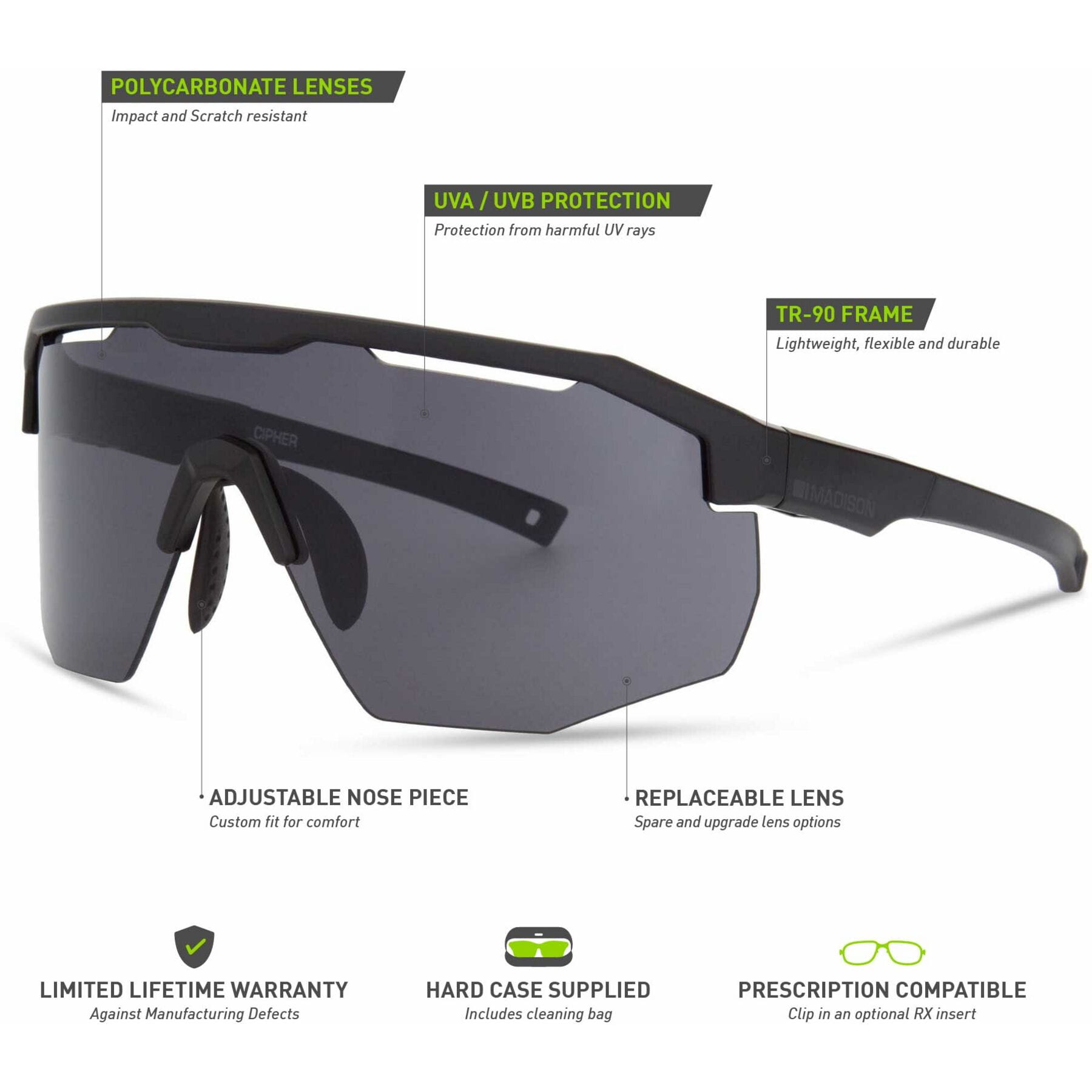 Madison Cipher Sunglasses matt black / black mirror - Image 6
