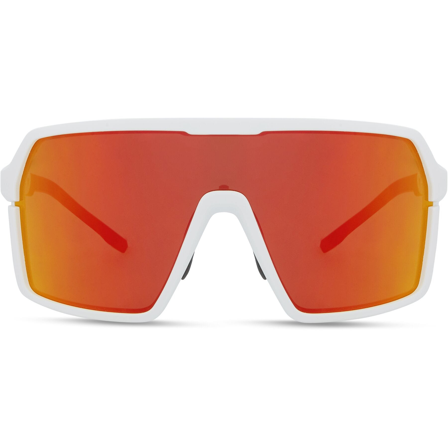 Madison Crypto Sunglasses in Gloss White with 3 Pack of Lenses - Fire Mirror/ Amber and Clear - Image 4