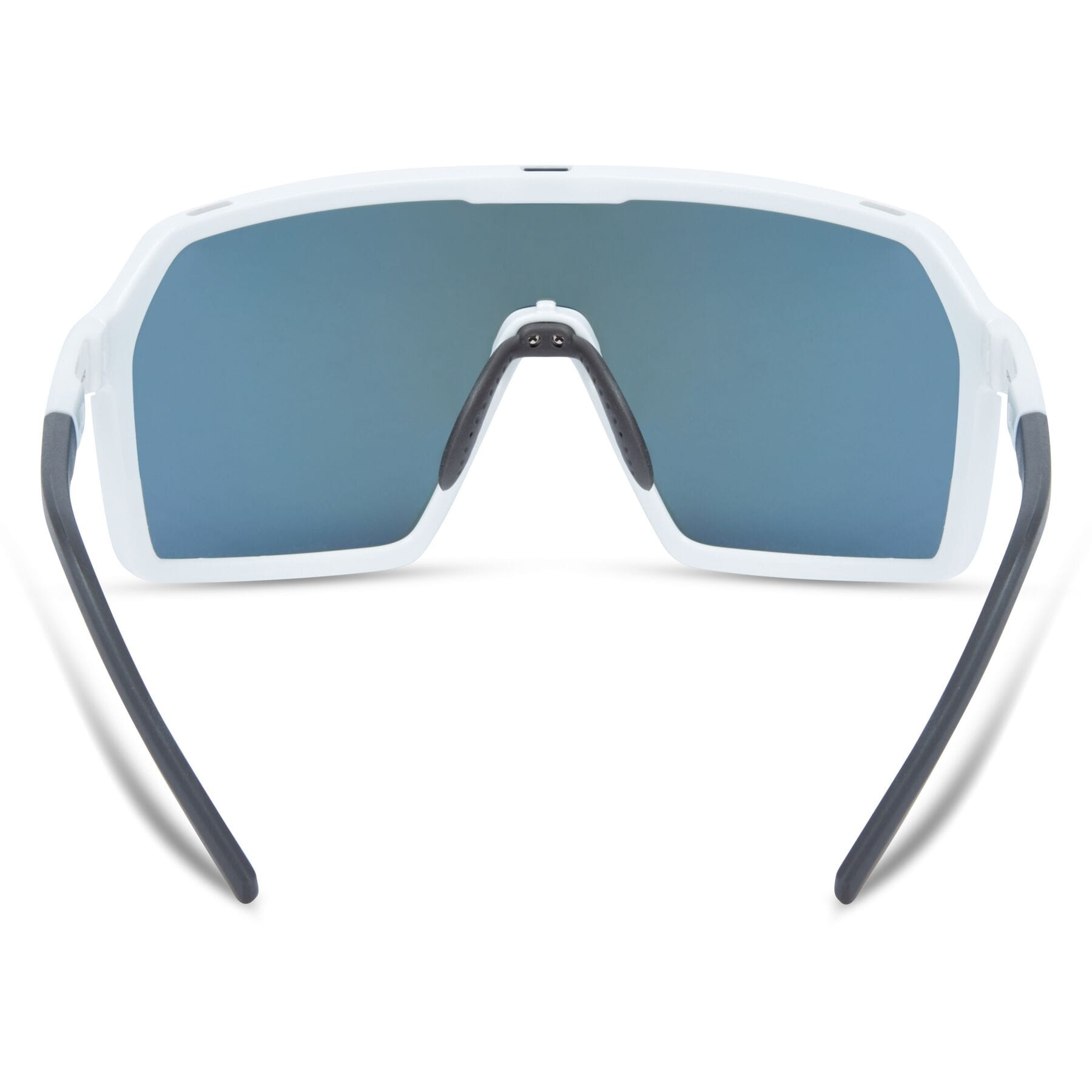 Madison Crypto Sunglasses in Gloss White with 3 pack of Lens - Blue Mirror / Amber and Clear - Image 4