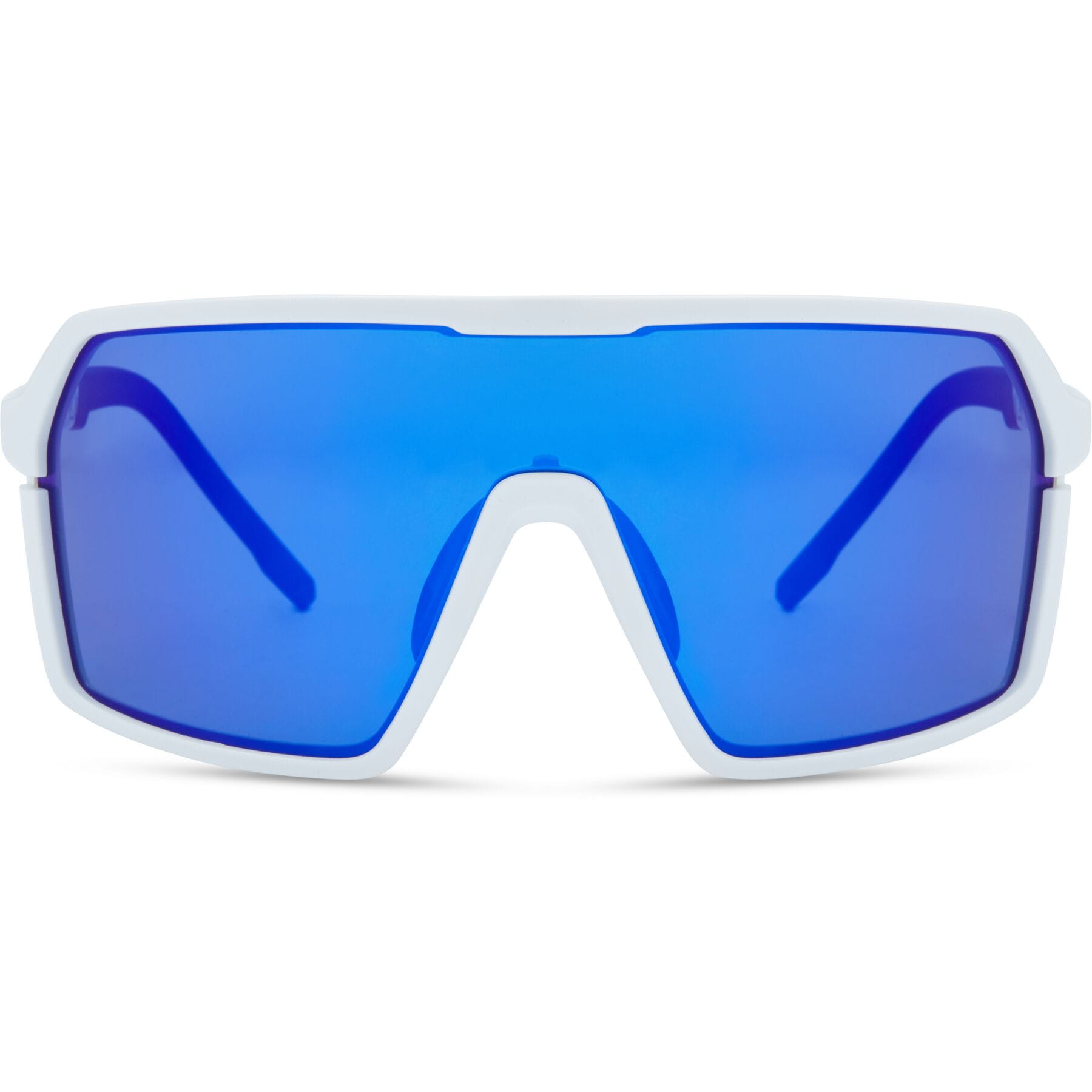 Madison Crypto Sunglasses in Gloss White with 3 pack of Lens - Blue Mirror / Amber and Clear - Image 5