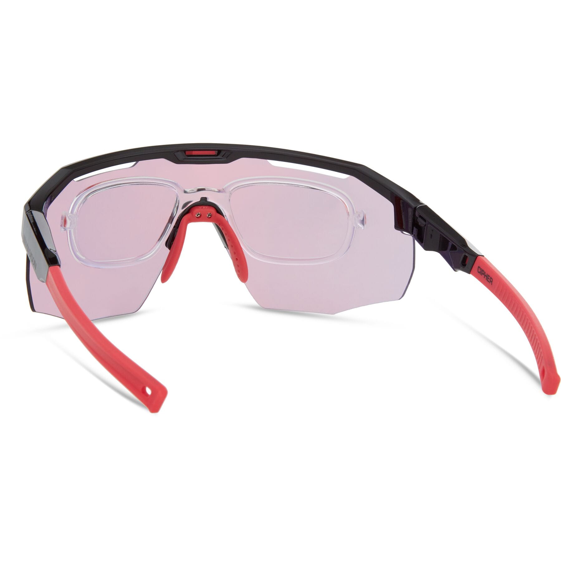 Madison Cipher Sunglasses in Gloss Black with Pink Rose Mirror - Image 7