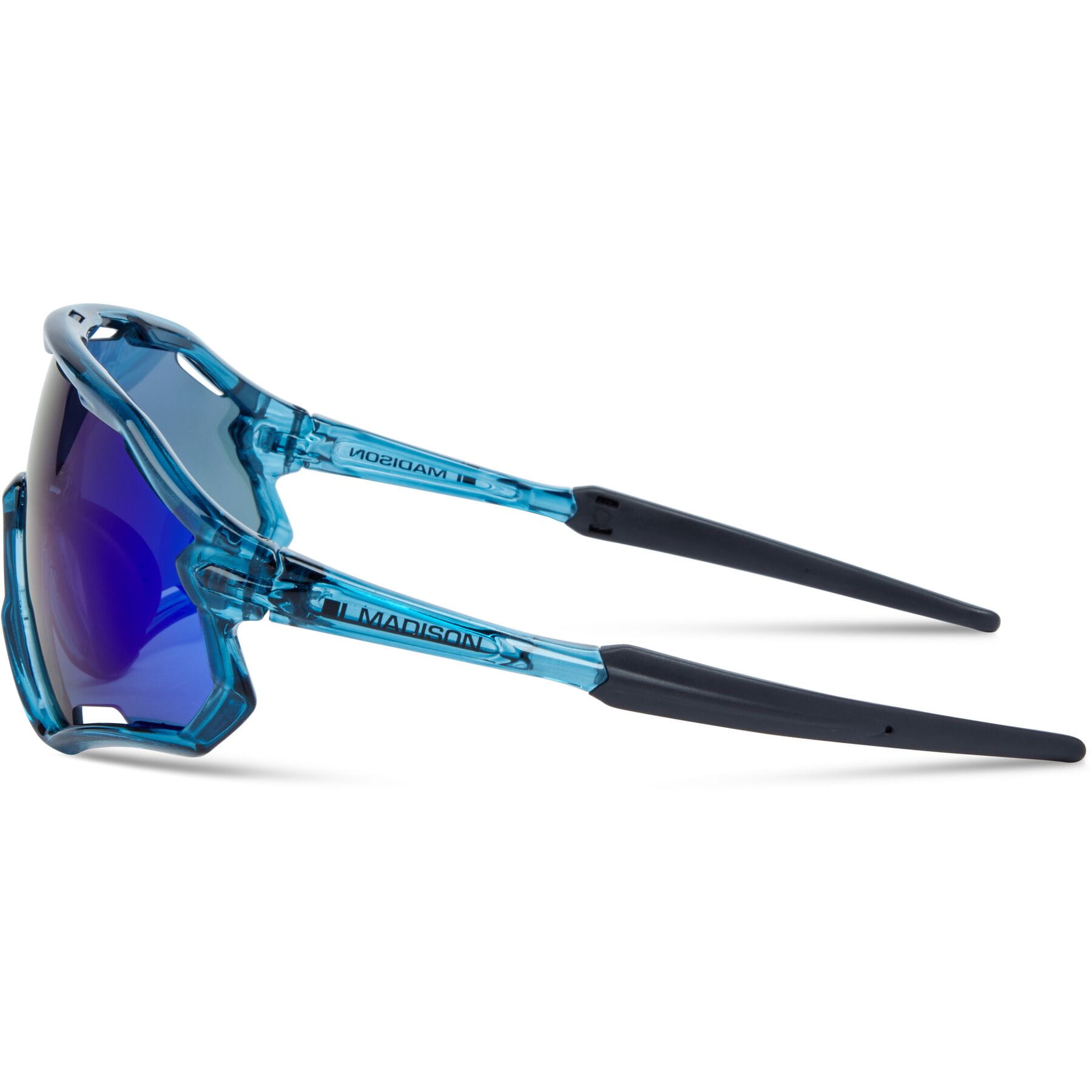 Alternative view of Madison Code Breaker II Sunglasses in Crystal Gloss Blue with 3 Pack of Lens - Blue Mirror/ Amber/ Clear
