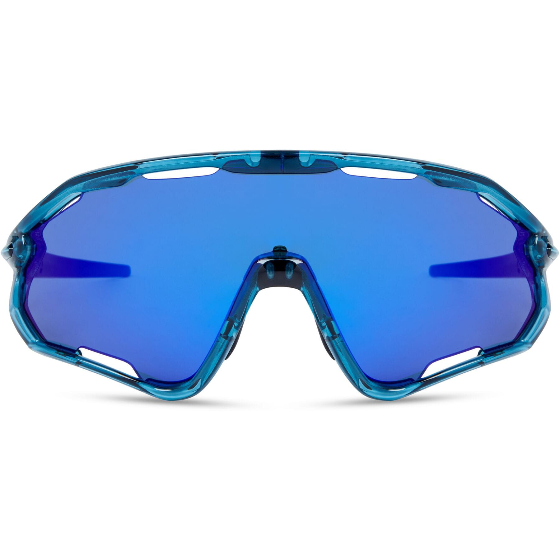 Madison Code Breaker II Sunglasses in Crystal Gloss Blue with 3 Pack of Lens - Blue Mirror/ Amber/ Clear - Image 4