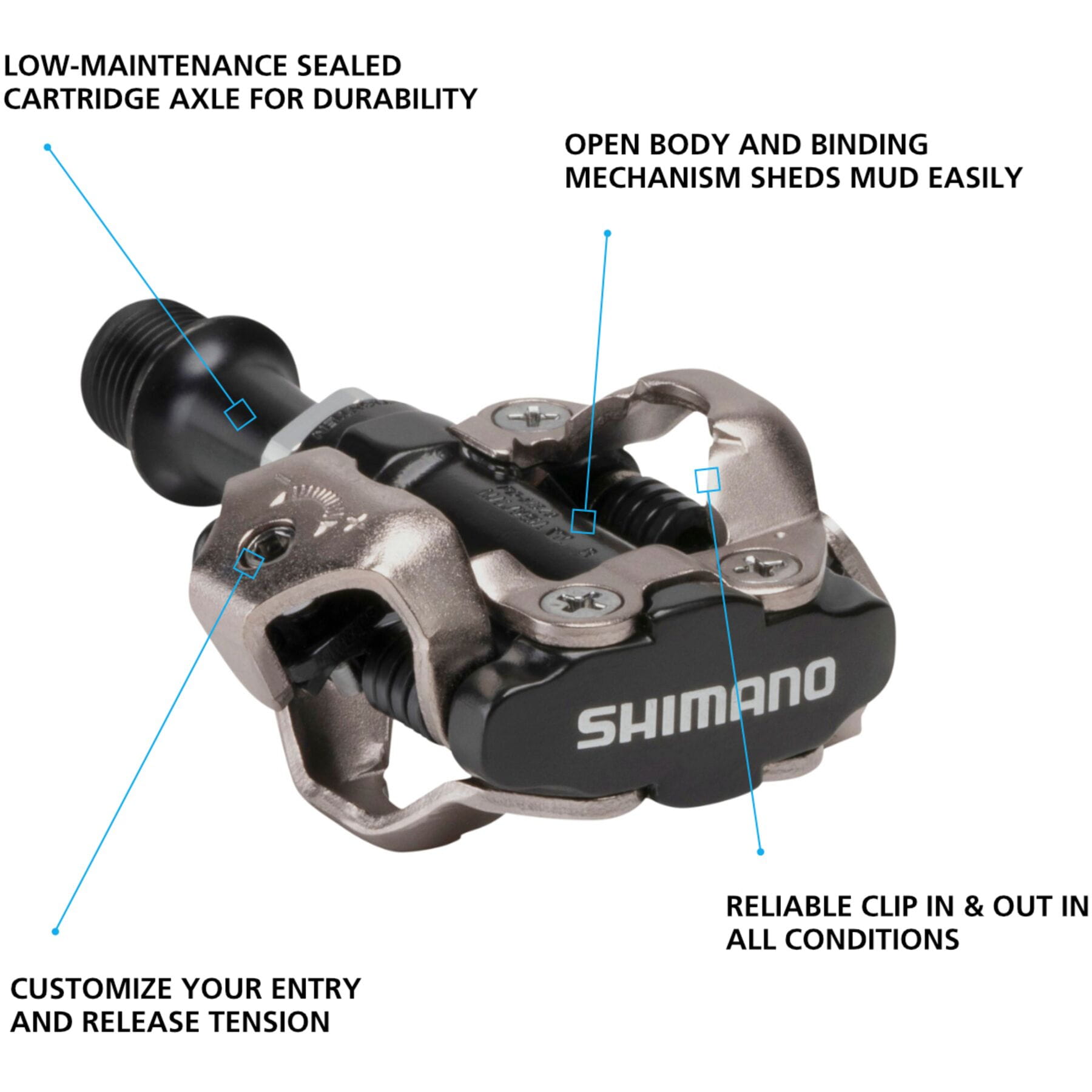 Alternative view of Shimano PD-M540 MTB SPD Pedals Black