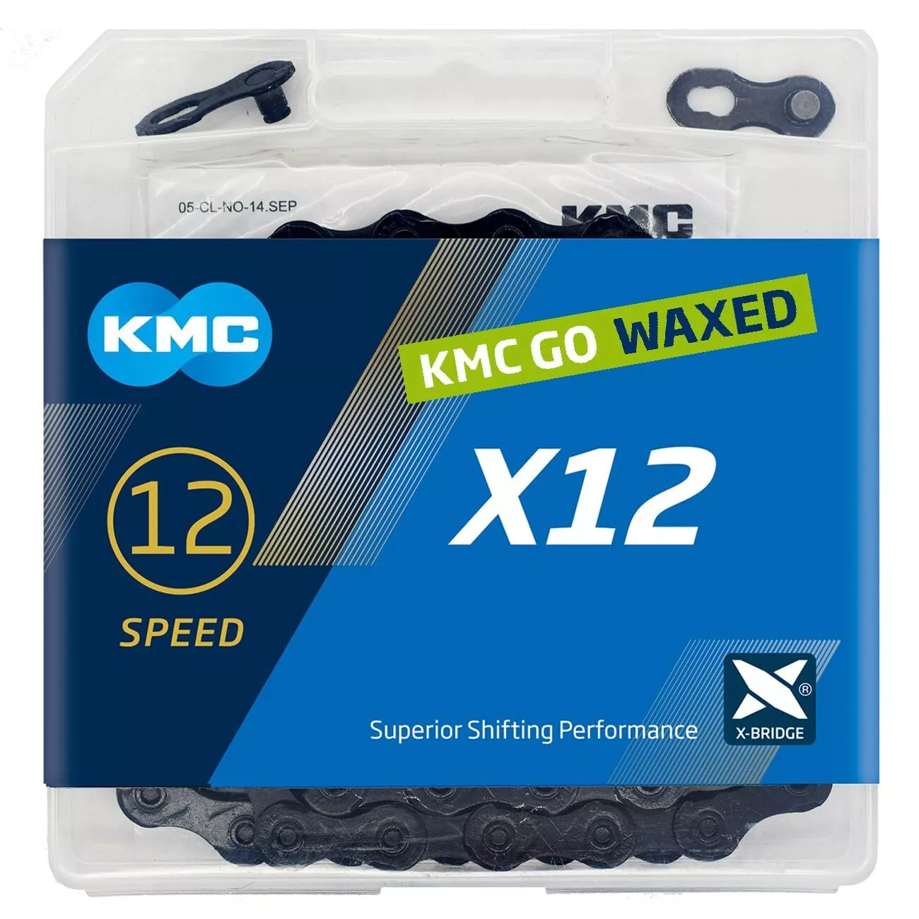 KMC X12 BlackTech Pre-Waxed 12 Speed Bike Chain -126L