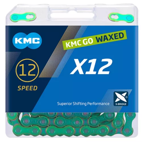 KMC X12 Aurora Green Pre-waxed Chain 126L