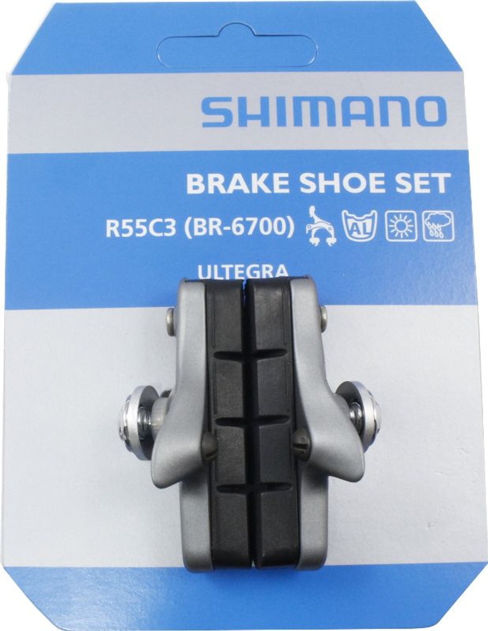 Shimano R55C3 Ultegra R6700 Cartridge Brake Shoes + Pads in Silver - Image 3