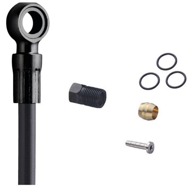 Alternative view of SM-BH90 XTR Disc Brake Cuttable Hose, Straight Banjo, Front, Black