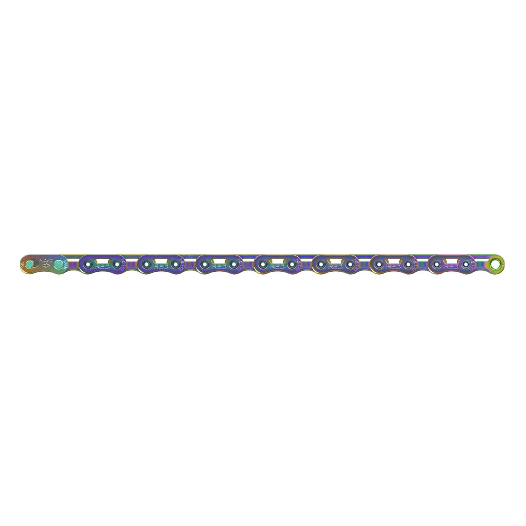 SRAM Chain Red E1 Flattop W/Powerlock 12 Speed - Rainbow - 114 links