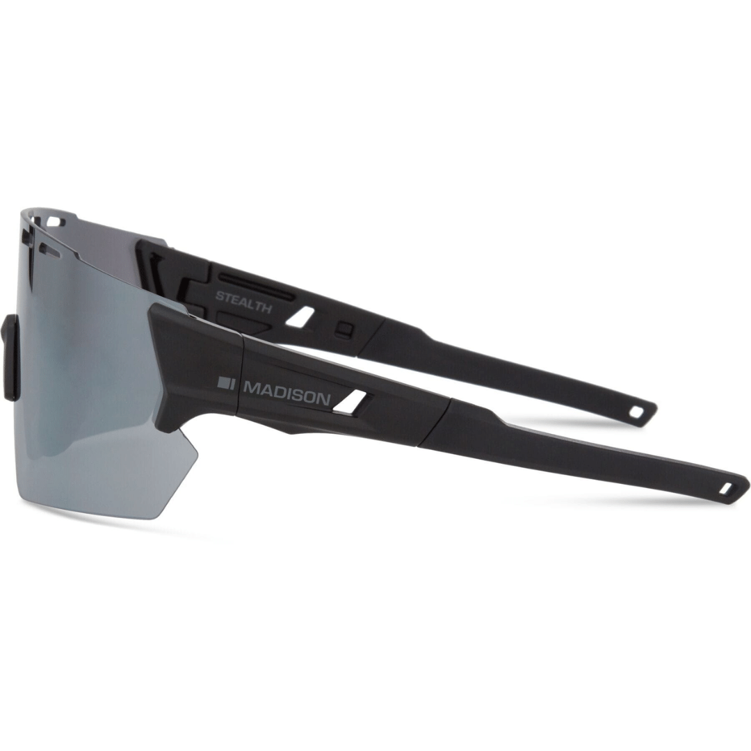 Madison Stealth Sunglasses - Matt Black / Silver Mirror Lens - Image 2